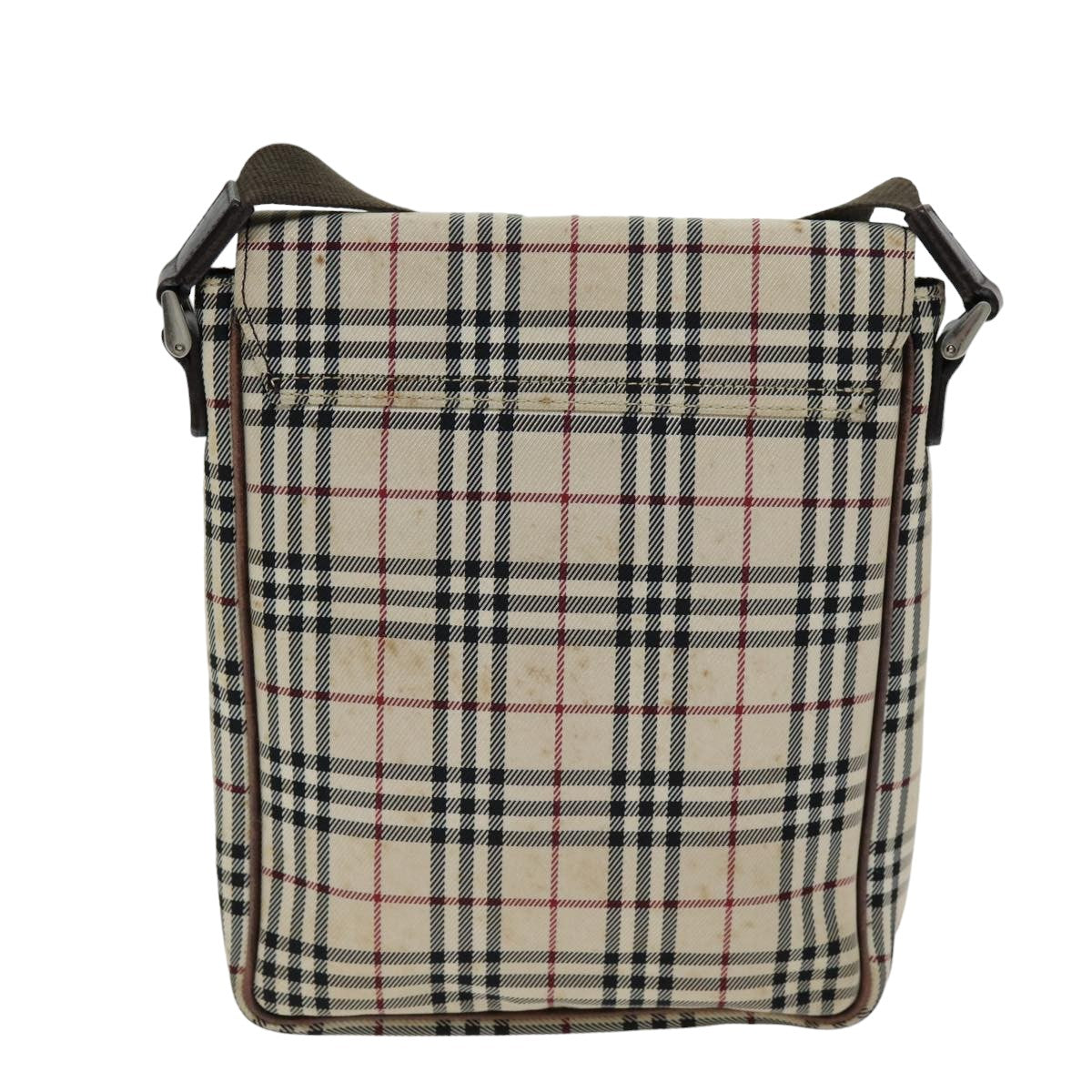 Luxury Burberry Nova Check Shoulder Bag Canvas Beige Auth bs14883