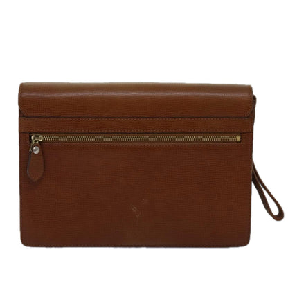 Luxury BurberrySs Clutch Bag Leather Brown Auth bs14900