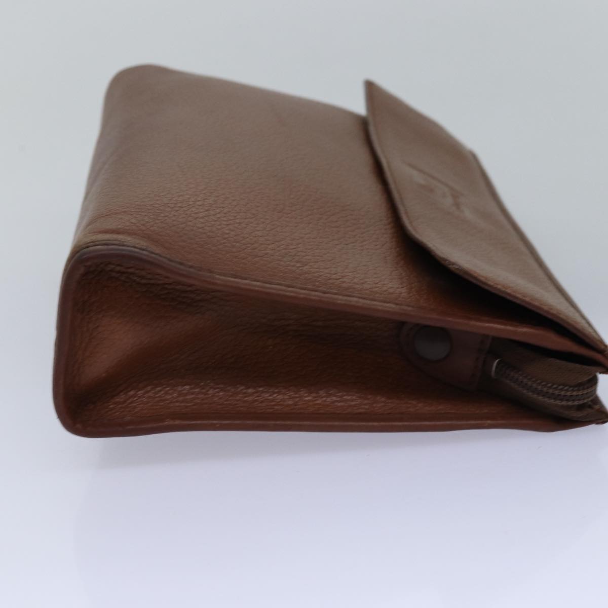 Luxury BurberrySs Clutch Bag Leather Brown Auth bs14953