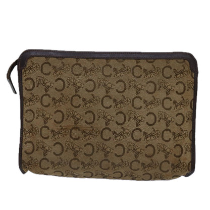Luxury CELINE C Macadam Canvas Clutch Bag Beige  14954