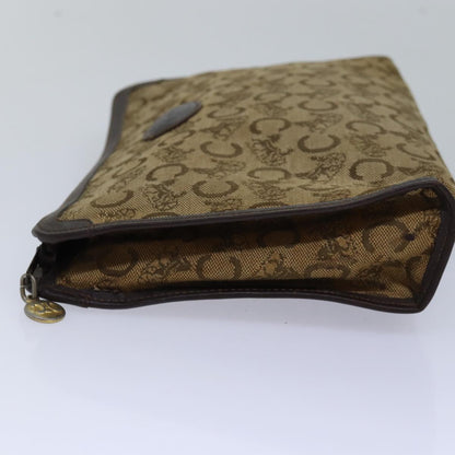 Luxury CELINE C Macadam Canvas Clutch Bag Beige  14954