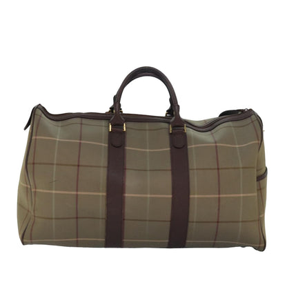 Luxury BurberrySs Nova Check Boston Bag Canvas Beige Auth bs15037