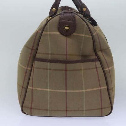 Luxury BurberrySs Nova Check Boston Bag Canvas Beige Auth bs15037