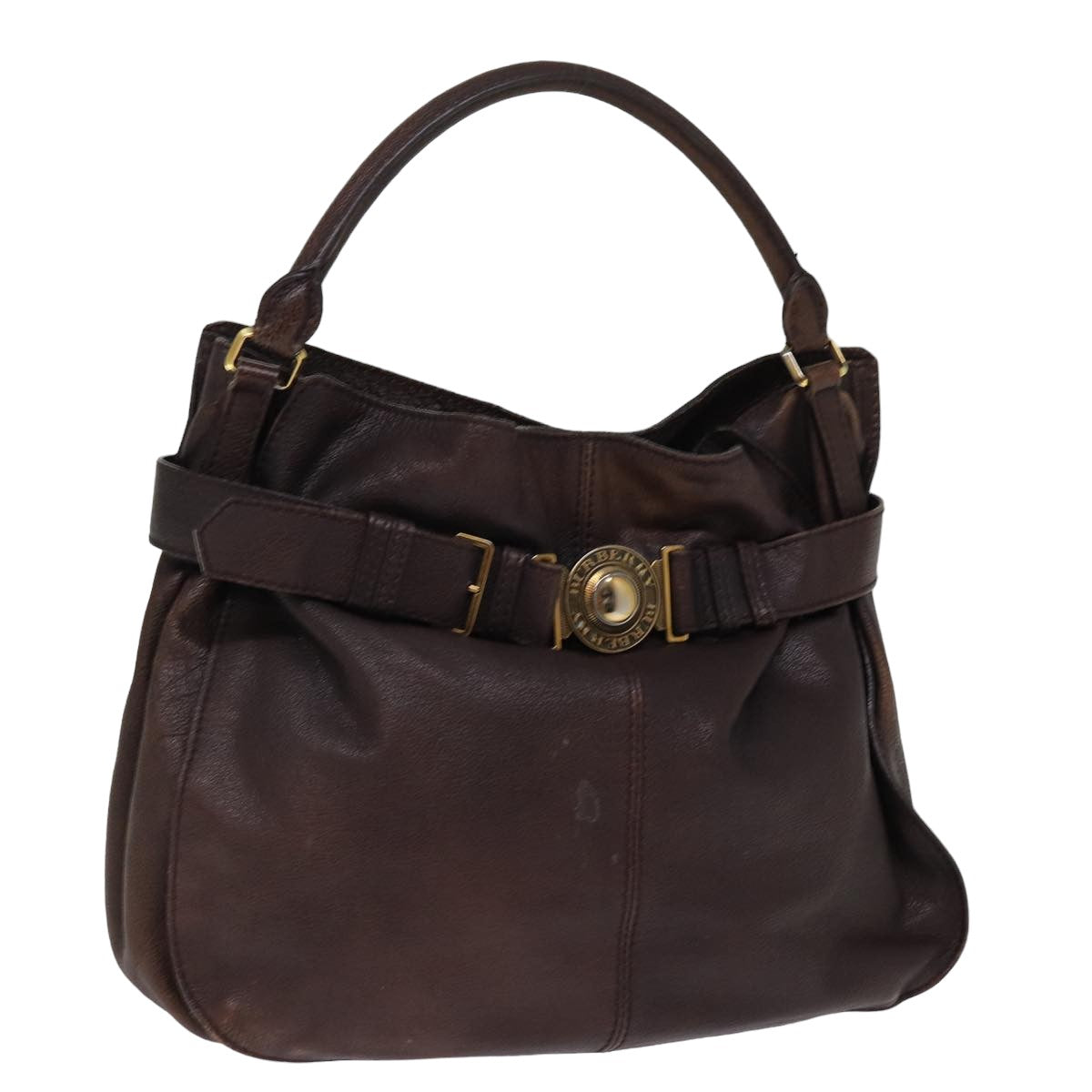 Luxury Burberry Shoulder Bag Leather Brown Auth bs15061