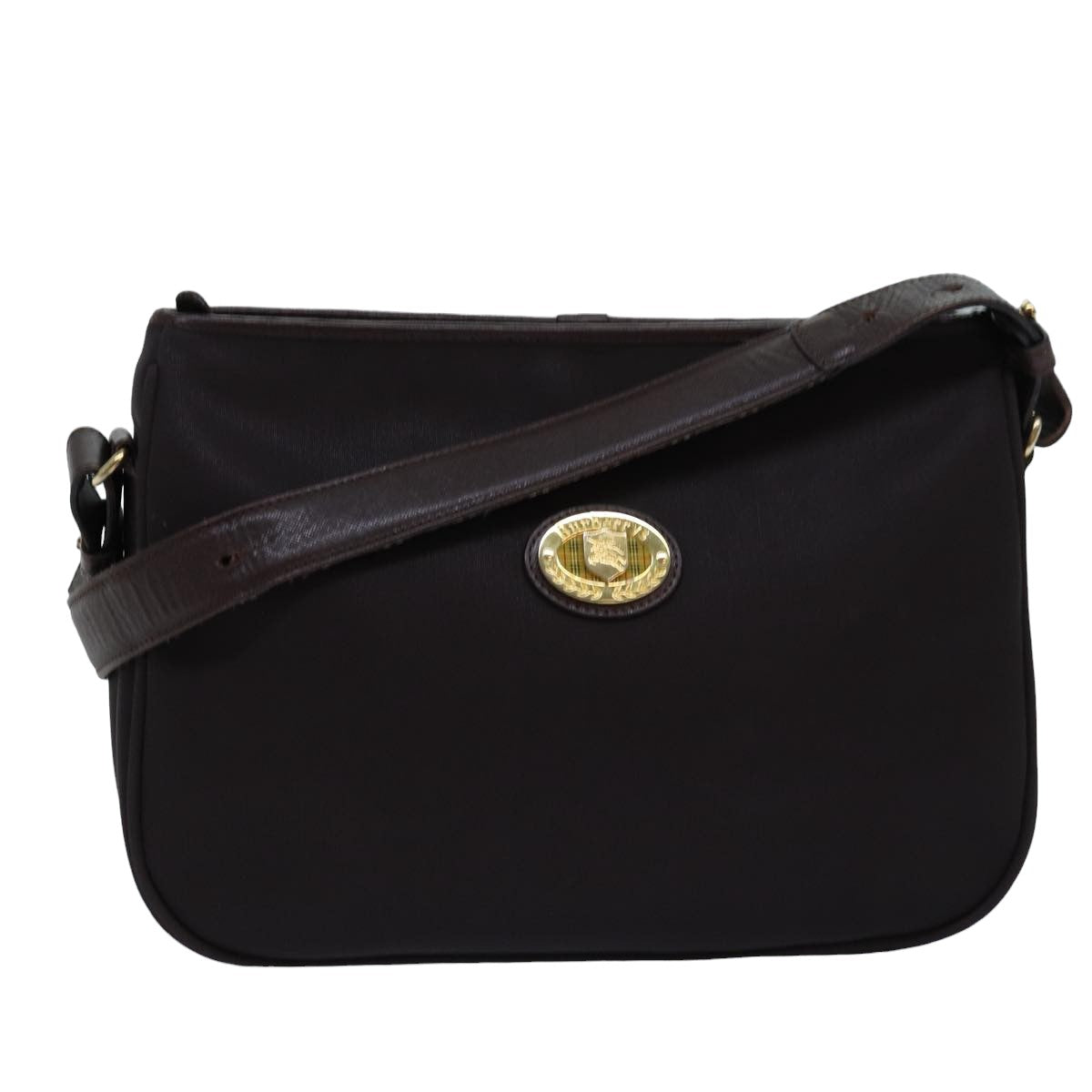 Luxury BurberrySs Shoulder Bag PVC Leather Brown Auth bs15062