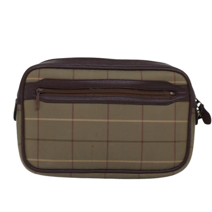 Luxury BurberrySs Nova Check Clutch Bag Canvas Beige Auth bs15066