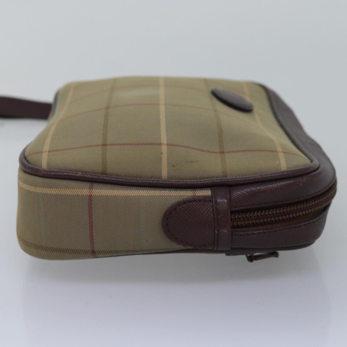 Luxury BurberrySs Nova Check Clutch Bag Canvas Beige Auth bs15066