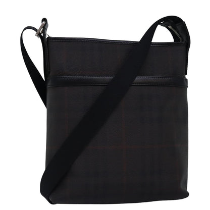 Luxury Burberry Nova Check Shoulder Bag PVC Leather Brown Auth bs15130