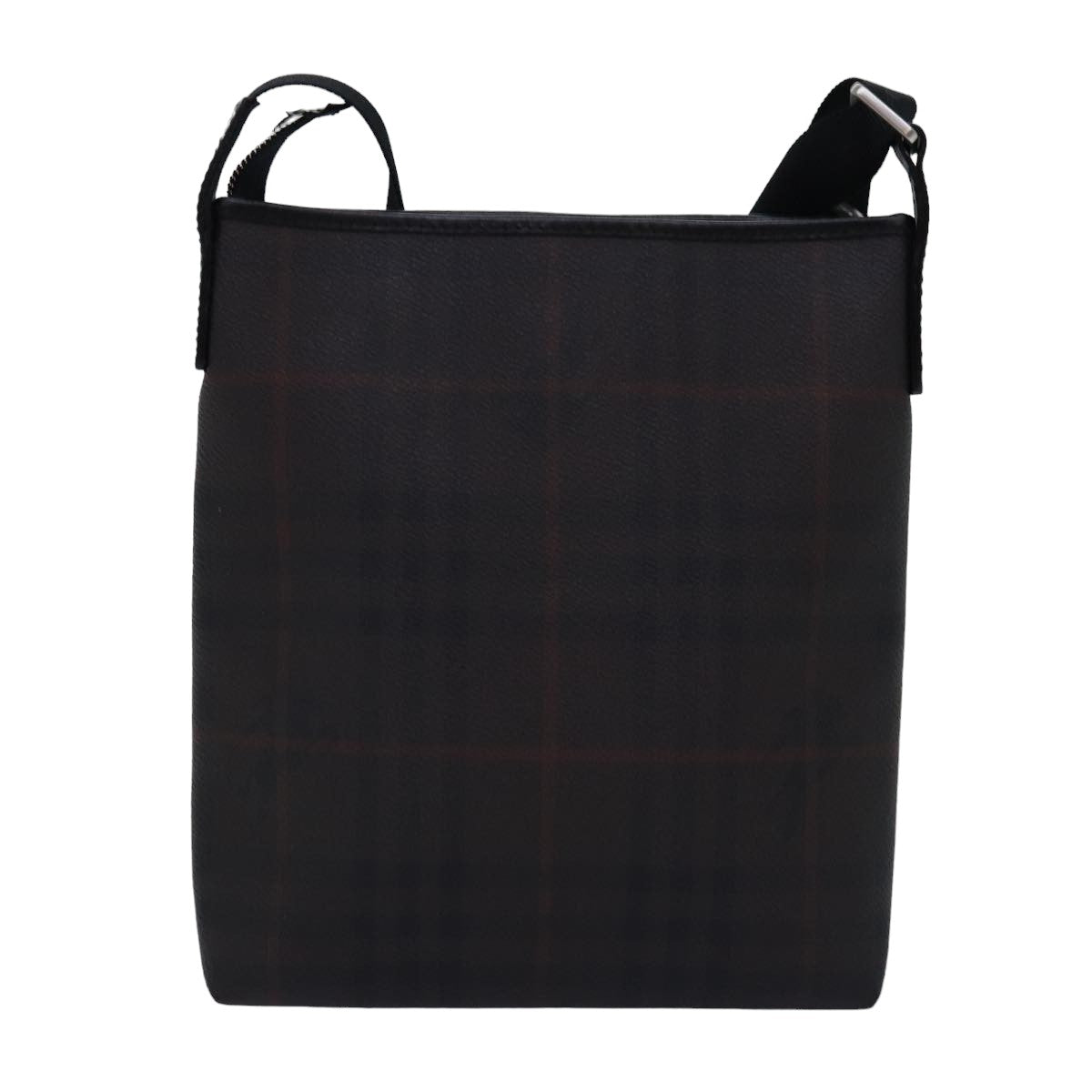 Luxury Burberry Nova Check Shoulder Bag PVC Leather Brown Auth bs15130