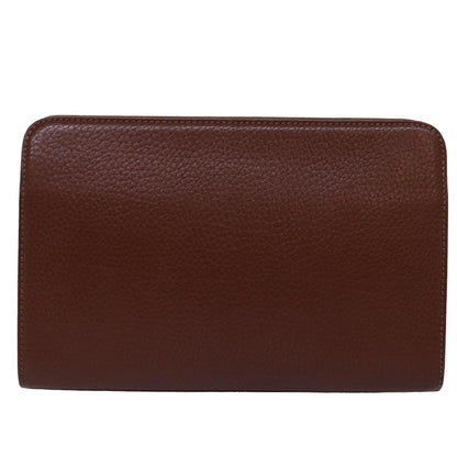 Luxury BurberrySs Clutch Bag Leather Brown Auth bs15138
