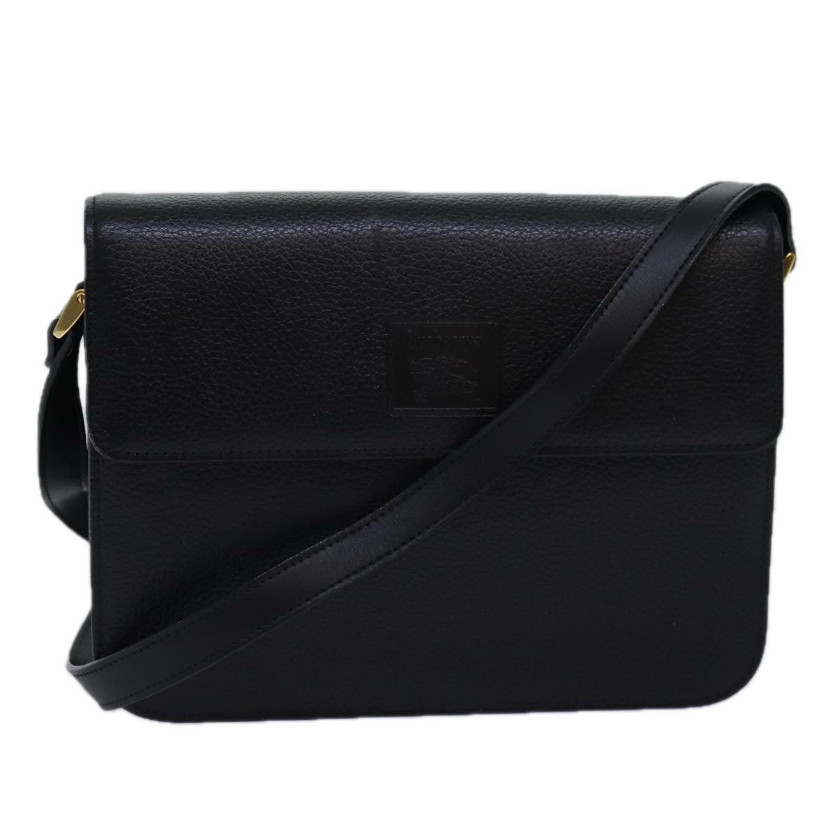 Luxury BurberrySs Shoulder Bag Leather Black Auth bs15151