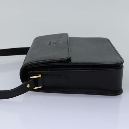 Luxury BurberrySs Shoulder Bag Leather Black Auth bs15151