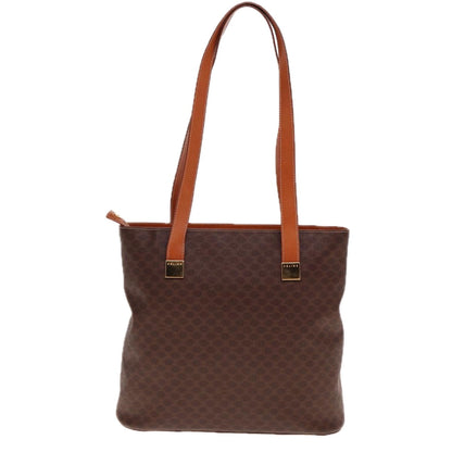 Luxury CELINE Macadam Canvas Tote Bag PVC Leather Brown  15280