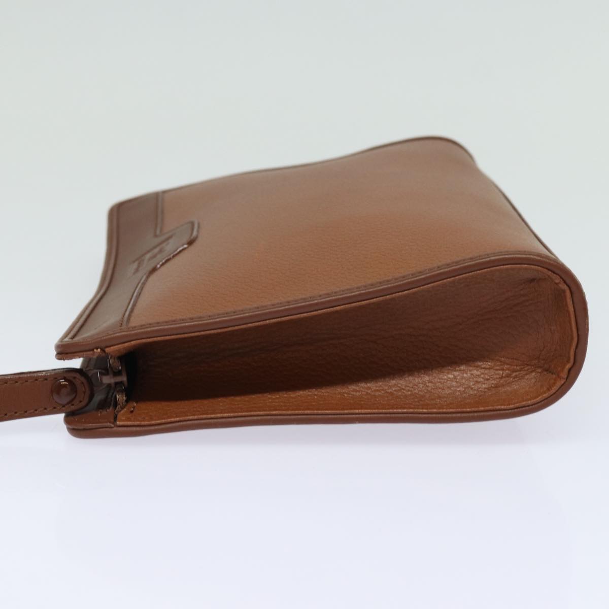 Luxury BurberrySs Clutch Bag Leather Brown Auth bs15306