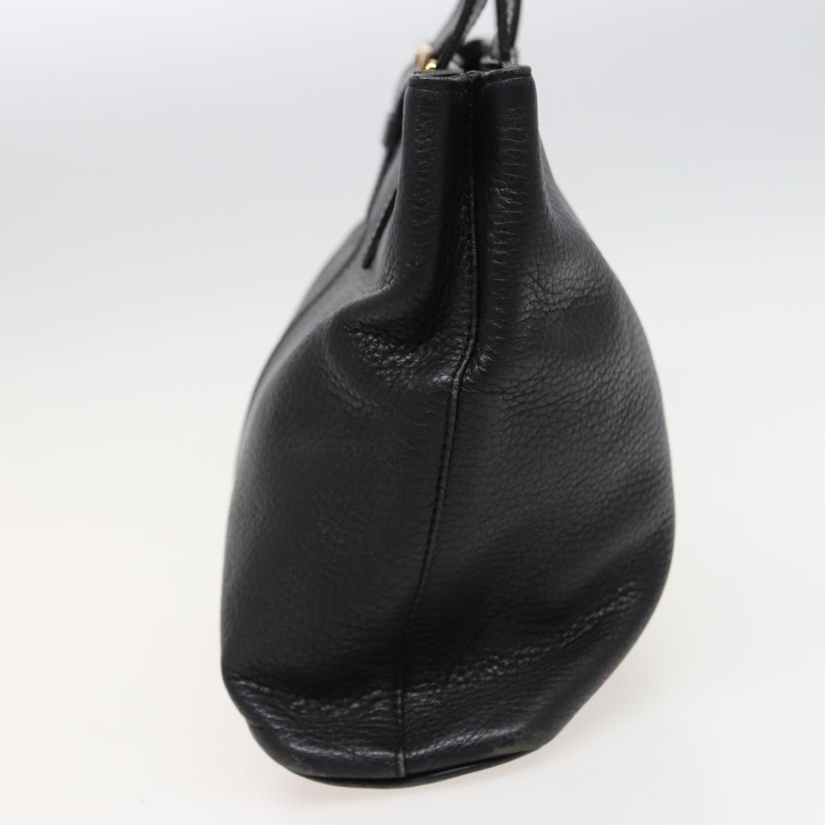Luxury BurberrySs Hand Bag Leather Black Auth bs15308