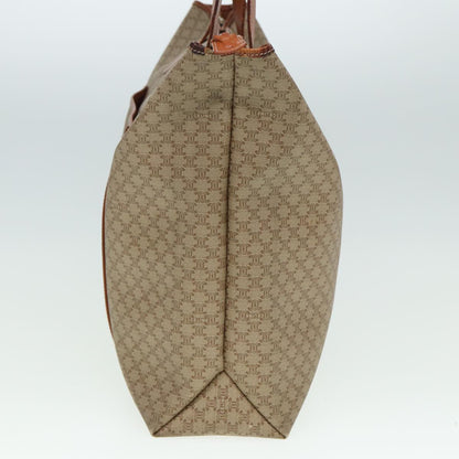 Luxury CELINE Macadam Canvas Tote Bag Leather Beige Brown  15313