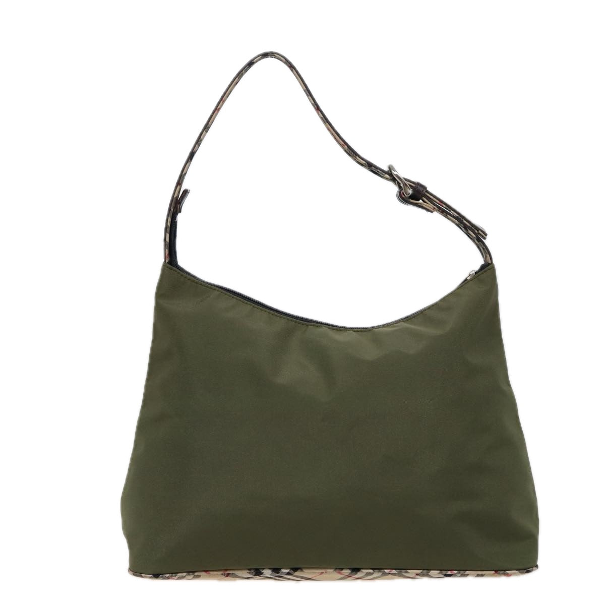 Luxury BurberrySs Blue Label Shoulder Bag Nylon Khaki Auth bs15353