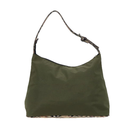Luxury BurberrySs Blue Label Shoulder Bag Nylon Khaki Auth bs15353