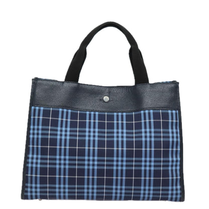 Luxury Burberry Nova Check Hand Bag Nylon Blue Auth bs15357