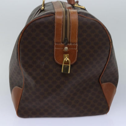 Luxury CELINE Macadam Canvas Boston Bag PVC Leather Brown  15395