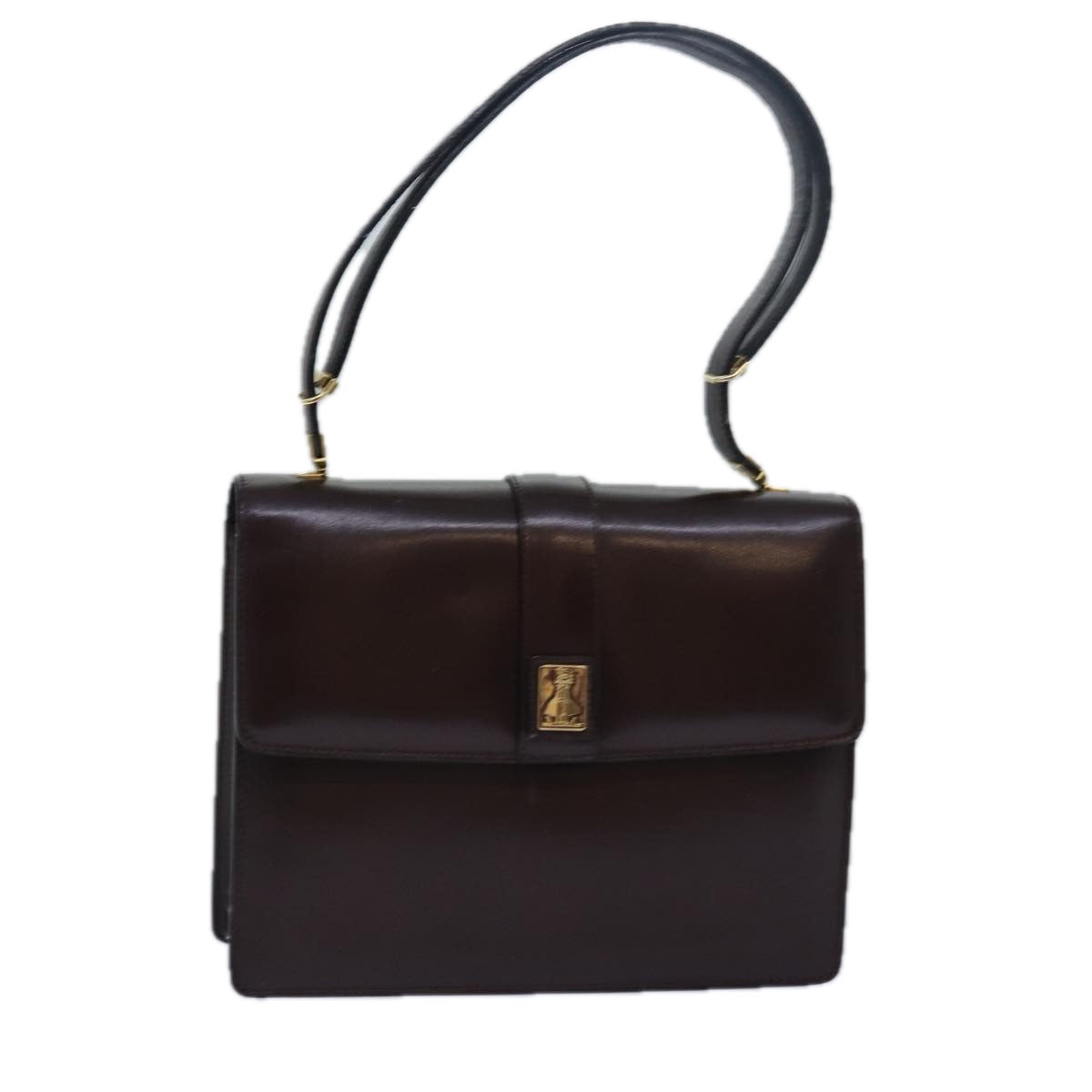 Luxury BurberrySs Nova Check Hand Bag Leather Brown Auth bs15451