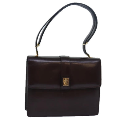Luxury BurberrySs Nova Check Hand Bag Leather Brown Auth bs15451