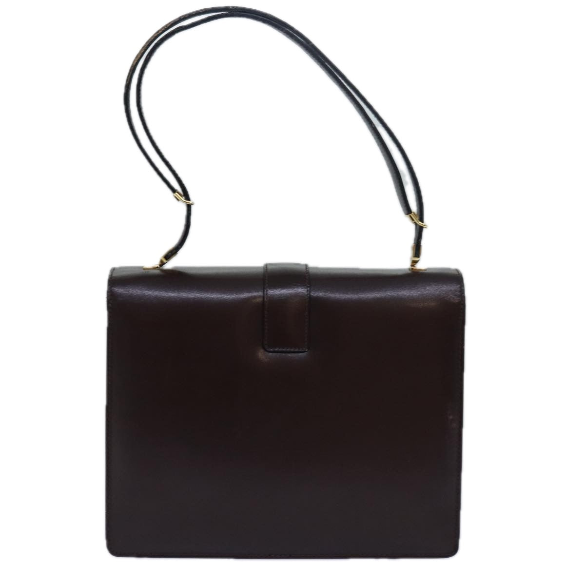 Luxury BurberrySs Nova Check Hand Bag Leather Brown Auth bs15451