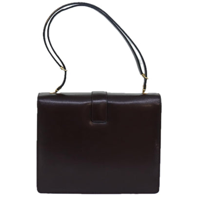 Luxury BurberrySs Nova Check Hand Bag Leather Brown Auth bs15451