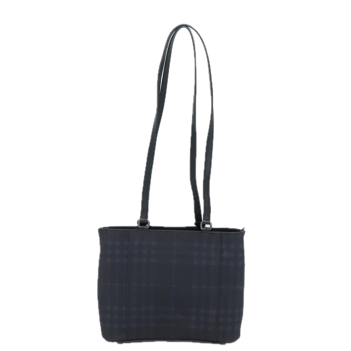 Luxury Burberry Nova Check Shoulder Bag PVC Black Auth bs15452