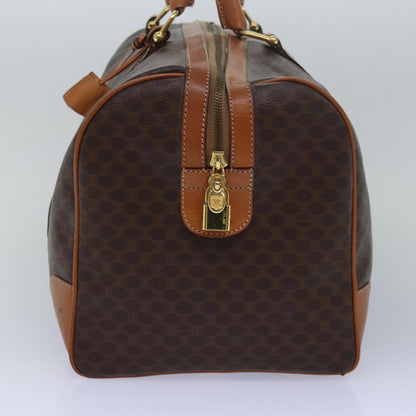 Luxury CELINE Macadam Canvas Boston Bag PVC Leather Brown  15495