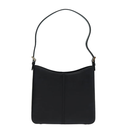 Luxury Burberry Shoulder Bag Leather Black Auth bs15614