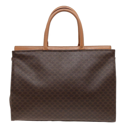 Luxury CELINE Macadam Canvas Hand Bag PVC Leather Brown  15629