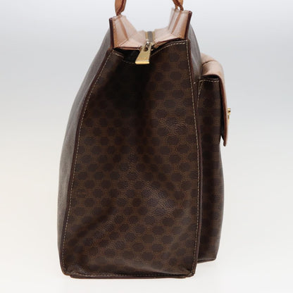 Luxury CELINE Macadam Canvas Hand Bag PVC Leather Brown  15629