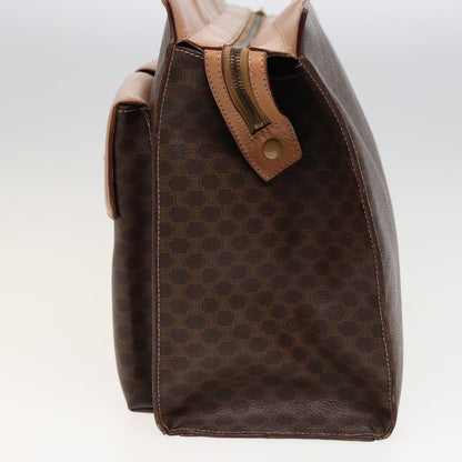 Luxury CELINE Macadam Canvas Hand Bag PVC Leather Brown  15629