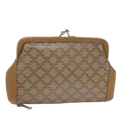 Luxury CELINE Macadam Canvas Pouch Beige  15651