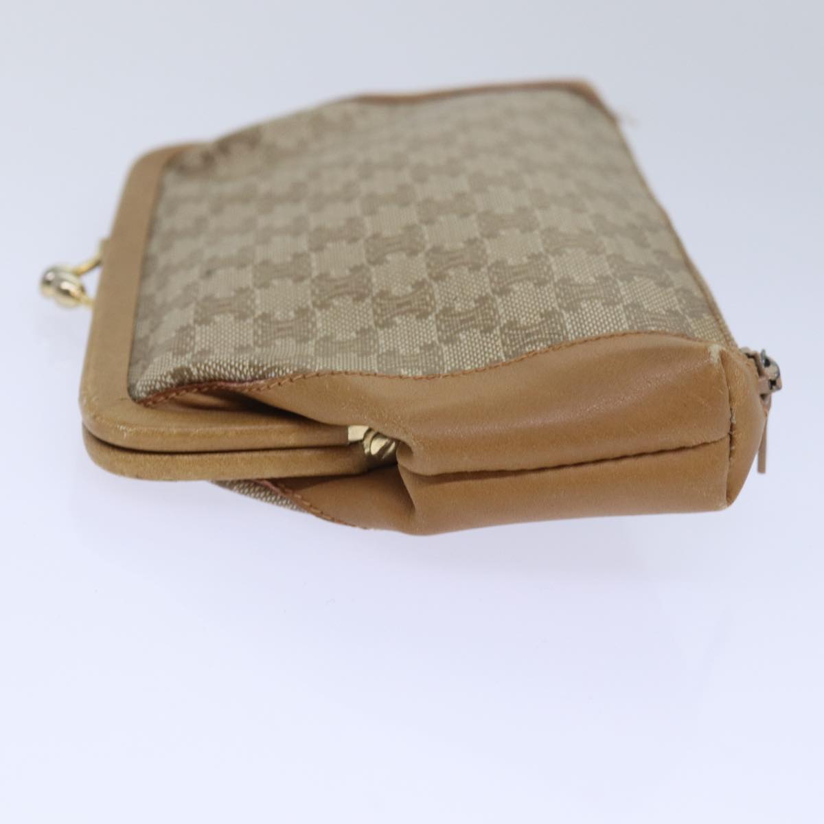 Luxury CELINE Macadam Canvas Pouch Beige  15651