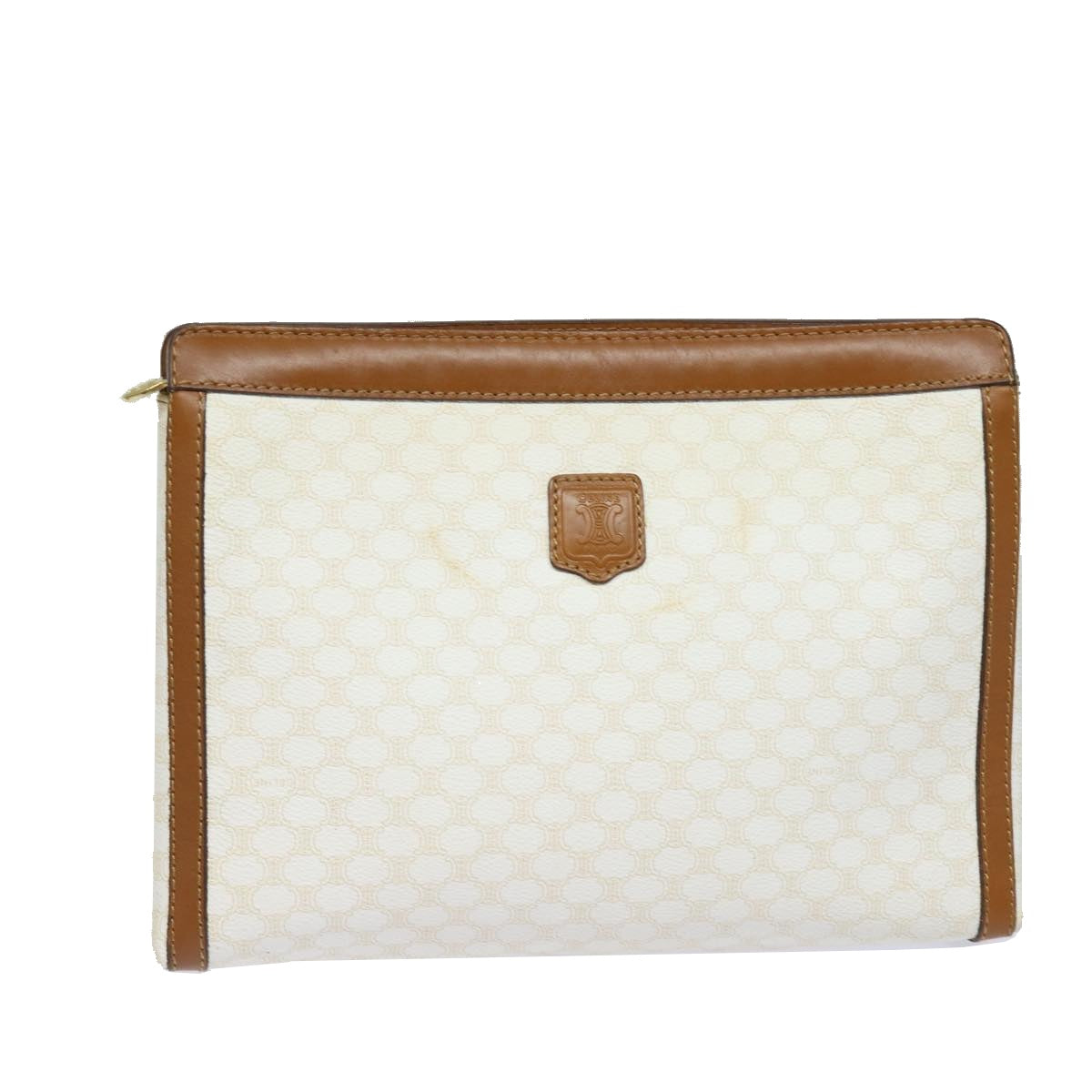 Luxury CELINE Macadam Canvas Clutch Bag PVC Leather Whe  15682