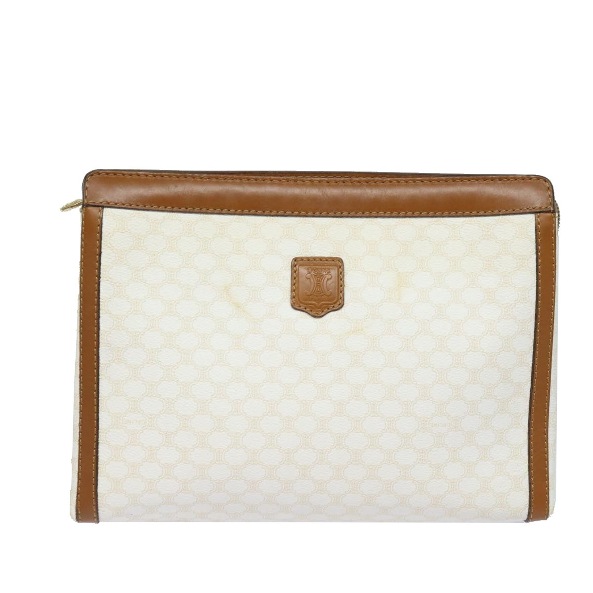 Luxury CELINE Macadam Canvas Clutch Bag PVC Leather Whe  15682