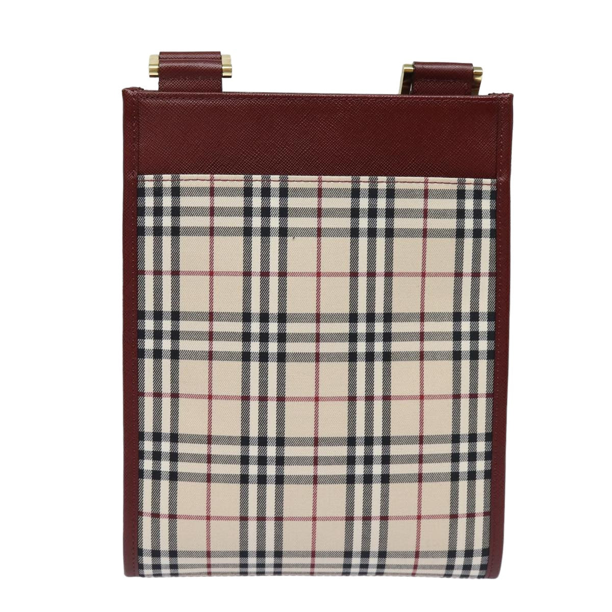 Luxury Burberry Nova Check Shoulder Bag Canvas Beige Auth bs15797