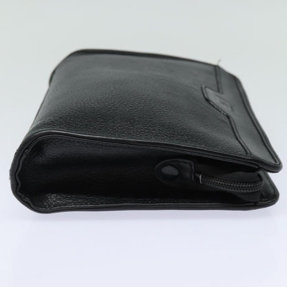 Luxury BurberrySs Clutch Bag Leather Black Auth bs15805