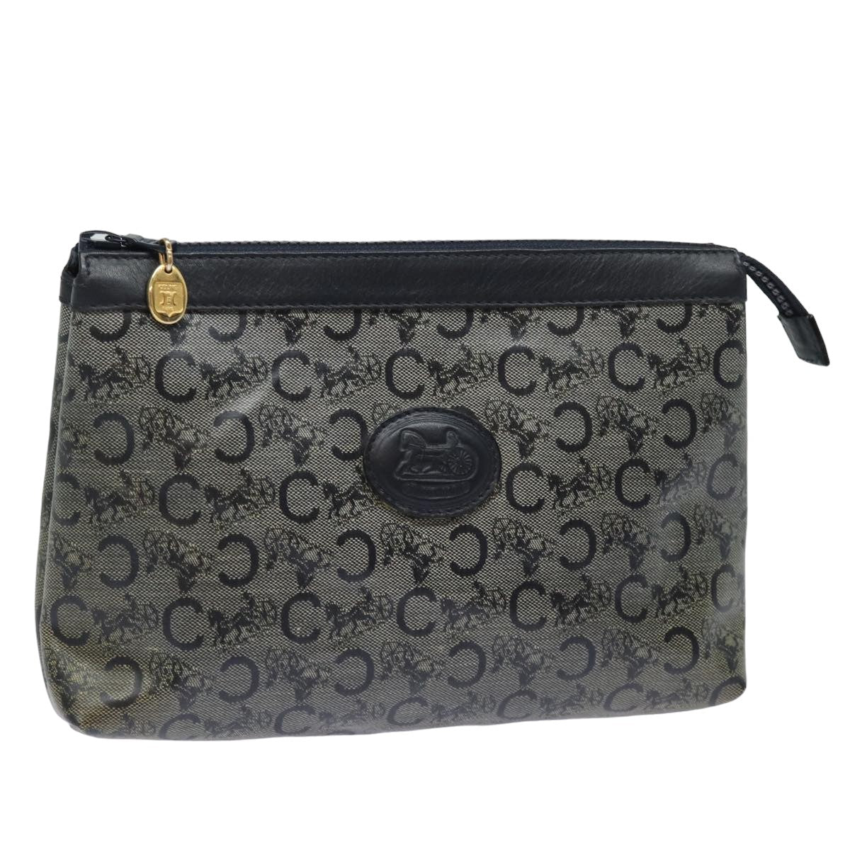 Luxury CELINE C Macadam Canvas Pouch Black  15889