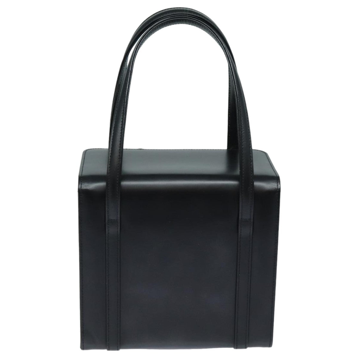 Luxury BurberrySs Hand Bag Leather Black Auth bs16011