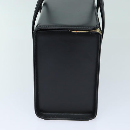 Luxury BurberrySs Hand Bag Leather Black Auth bs16011