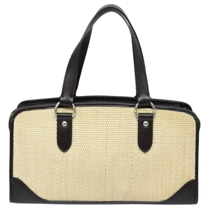 Luxury Burberry Tote Bag Straw Beige Auth bs16018