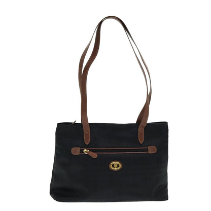 Luxury BurberrySs Nova Check Tote Bag Canvas Leather Black Auth bs16019