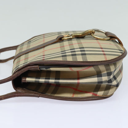 Luxury BurberrySs Nova Check Shoulder Bag Canvas Leather Beige Brown Auth bs16020