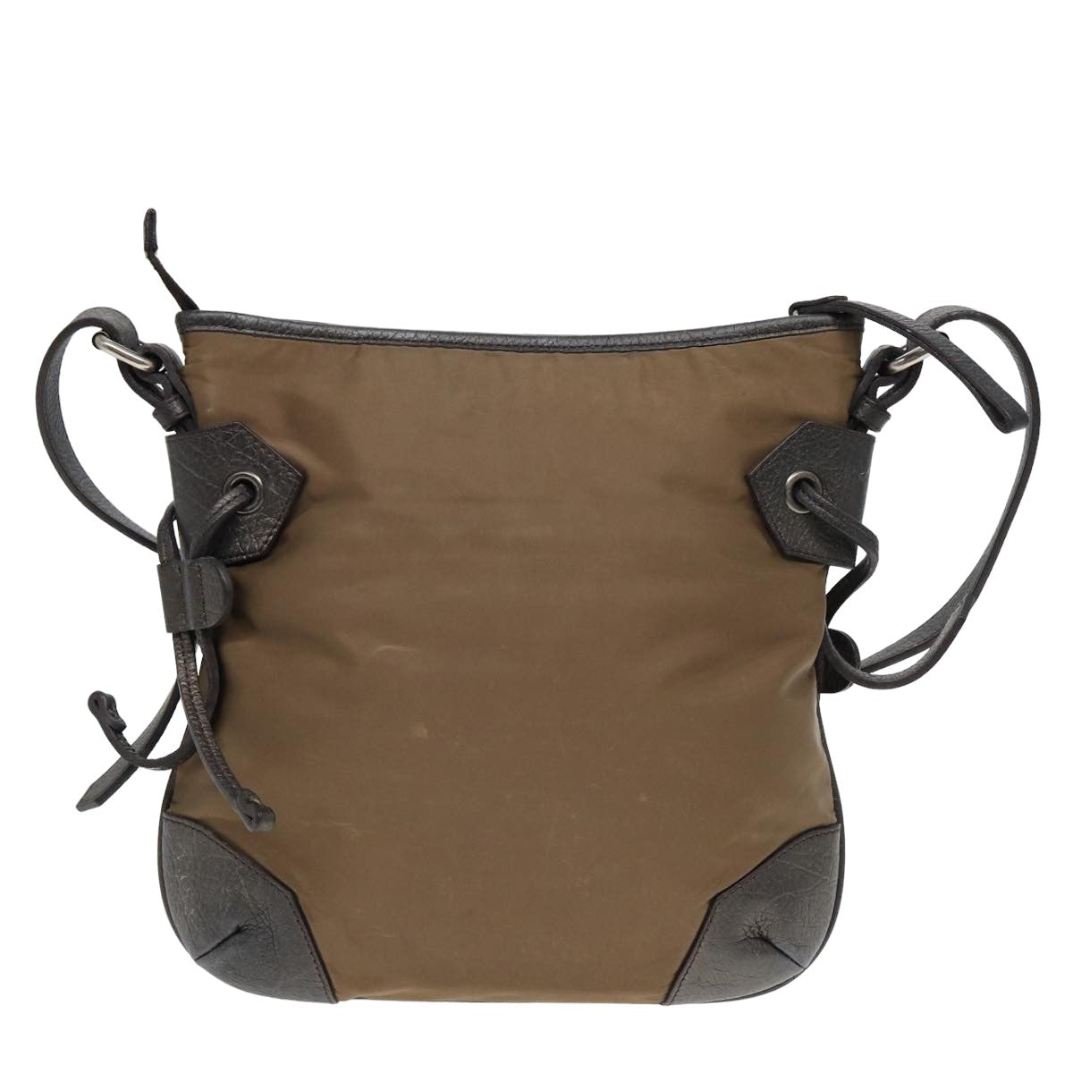 Luxury Burberry Shoulder Bag Nylon Beige Auth bs16057