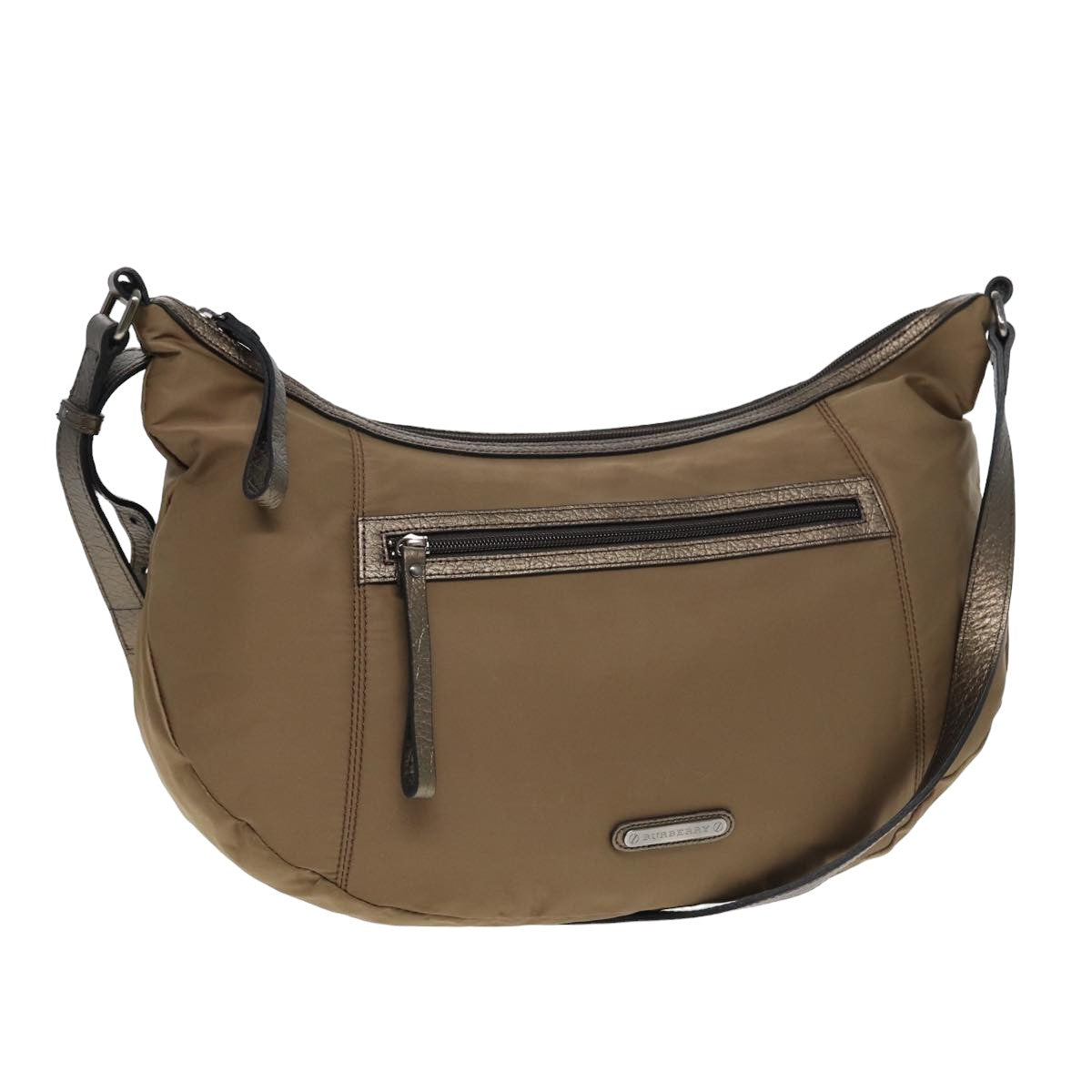 Luxury Burberry Shoulder Bag Nylon Beige Auth bs16058
