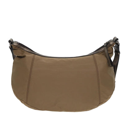 Luxury Burberry Shoulder Bag Nylon Beige Auth bs16058