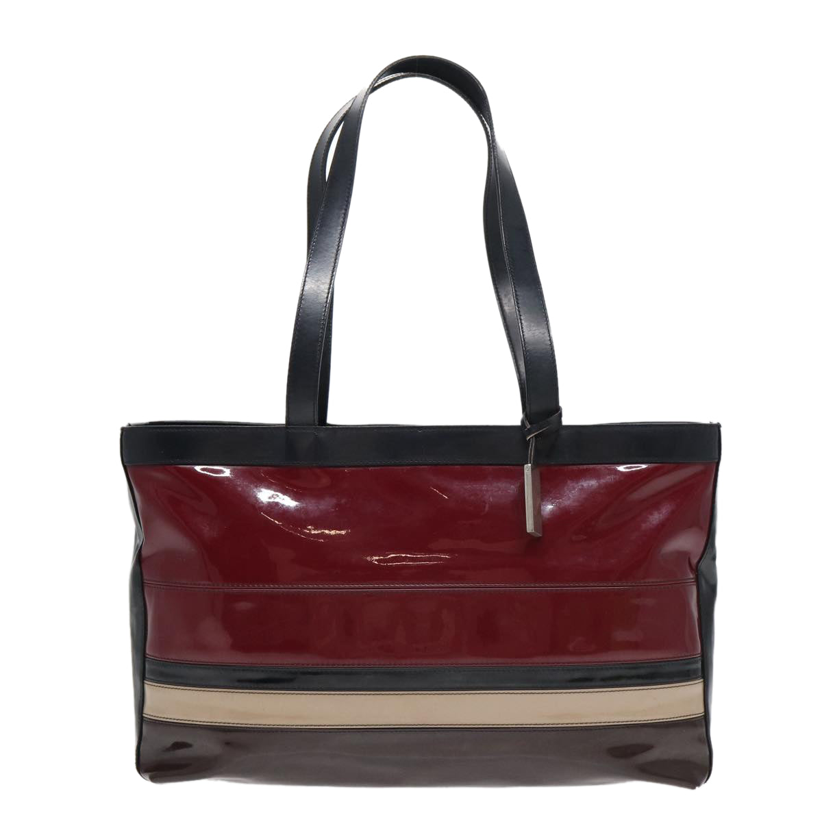 Luxury Burberry Tote Bag Enamel Red Auth bs16116
